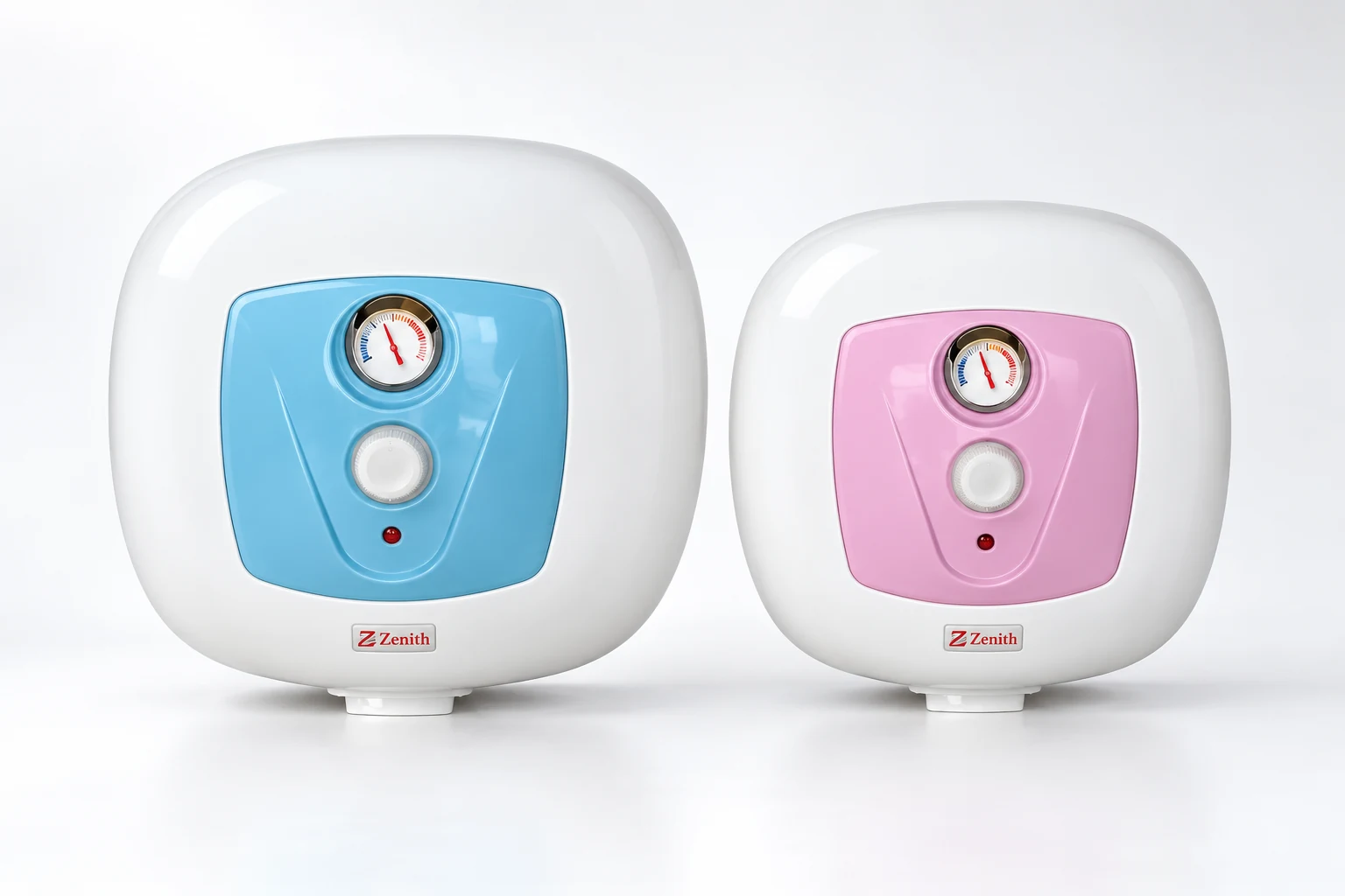 Zenith Prismo compact water heaters with coloured front panels